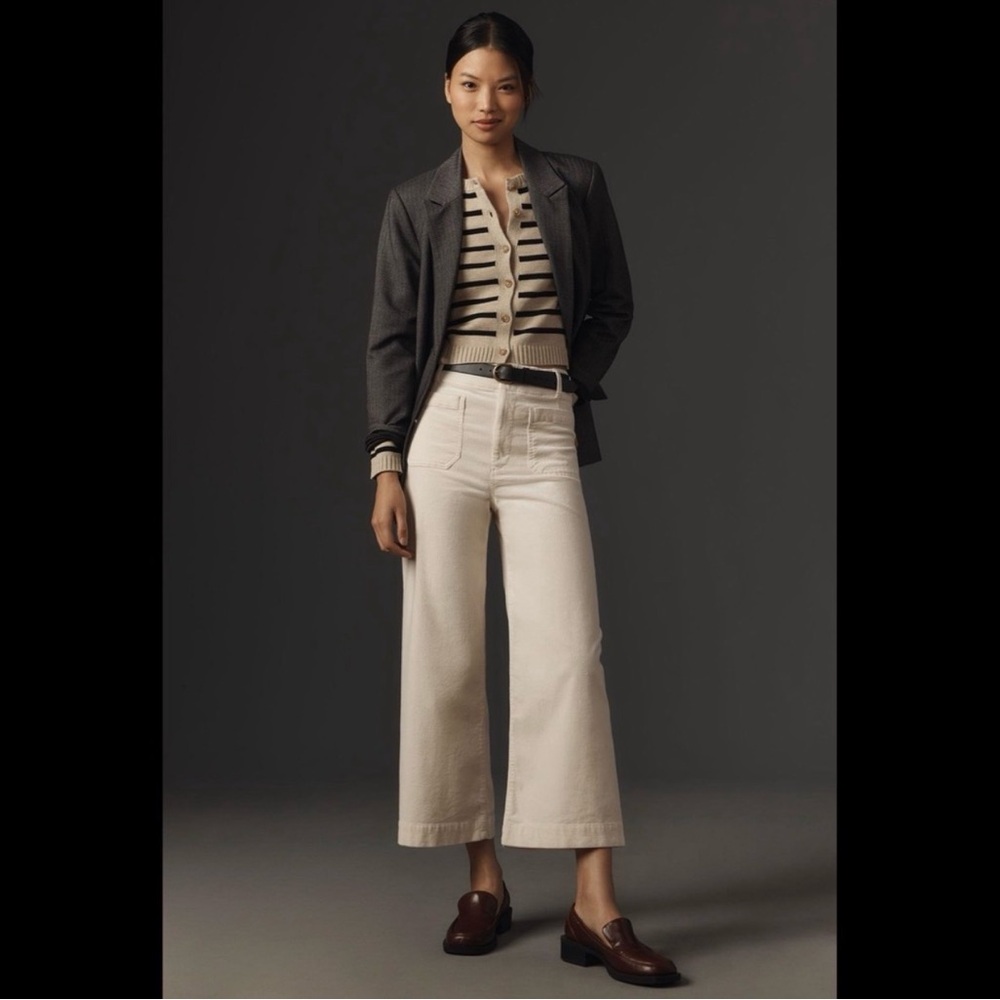 Anthropologie The Colette Cropped Wide-Leg Pants by Maeve Size 29